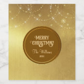 金ゴールドストリングスノーフレーク金ゴールドメタル ワインラベル (シングルラベル)