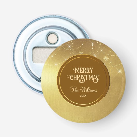 金ゴールドストリングスノーフレーク金ゴールドメタル 栓抜き (正面)