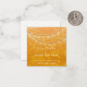 金ゴールドストリングライトクリスマス新年企業のNo ノートカード (正面/裏面インサイチュ)