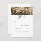 金ゴールドストリングライト素朴ウェディングRSVPカード 出欠カード (正面/裏面)