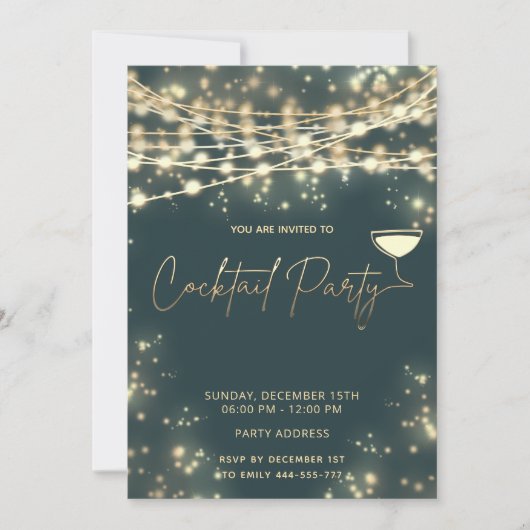 金ゴールドストリングラ企業のイトパーティー 招待状 (正面)