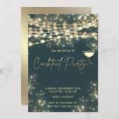 金ゴールドストリングラ企業のイトパーティー 招待状 (正面/裏面)