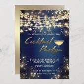 金ゴールドストリングラ企業のイトパーティー 招待状 (正面/裏面)