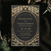 金ゴールドストリータロットカードヴィンテージウェディング招待状 招待状