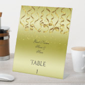 金ゴールドストリーマと紙吹雪誕生日表番号 台座サイン (インサイチュ)