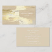 金ゴールドストローク抽象芸術ミニマリスト名刺 名刺 (正面/裏面)