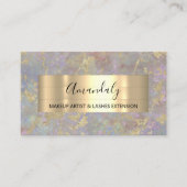 金ゴールドストローク美しいショップパステルスモーキーマーブル 名刺 (正面)