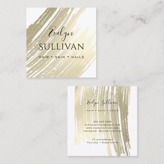 金ゴールドストローク スクエア名刺 (正面/裏面)