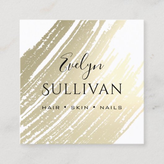 金ゴールドストローク スクエア名刺 (正面)