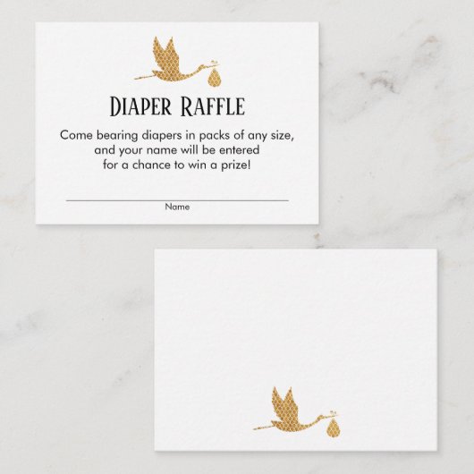 金ゴールドストーク名門私立校風のおむつラッフルチケット挿入カード エンクロージャーカード (正面/裏面)