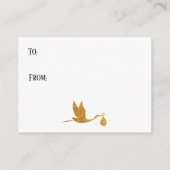 金ゴールドストーク表示赤ちゃんシャワー挿入ギフトカード エンクロージャーカード (裏面)