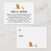 金ゴールドストーク表示赤ちゃんシャワー挿入ギフトカード エンクロージャーカード (正面/裏面)