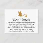 金ゴールドストーク表示赤ちゃんシャワー挿入ギフトカード エンクロージャーカード (正面)