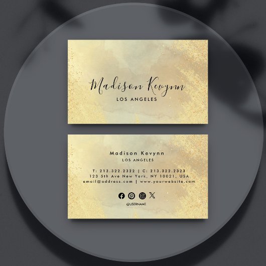 金ゴールドストーングリッターテクスチャ 名刺