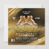 金ゴールドスニーカーパーティの招待状 招待状 (正面)