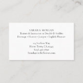 金ゴールドスネッフルビット馬トレーナー乗馬インストラクター 名刺 (裏面)