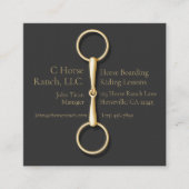 金ゴールドスネッフルビット黒馬術業界 スクエア名刺 (正面)