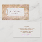 金ゴールドスネークスキングメイクアップアーティスト美しい 名刺 (正面/裏面)