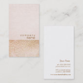 金ゴールドスネークスキンパターンピンクリネンルックブティック 名刺 (正面/裏面)