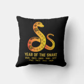 金ゴールドスネーク〔占星術の〕十二宮図ブラックのグラデーション年 クッション (裏面)
