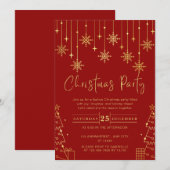 金ゴールドスノーエレガントガラパーティー 招待状 (正面/裏面)