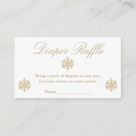 金ゴールドスノーフレークおむつラッフル エンクロージャーカード