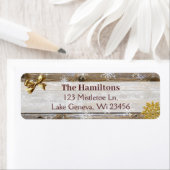 金ゴールドスノーフレークとボーウッドクリスマスまたは休日 ラベル (インサイチュ)