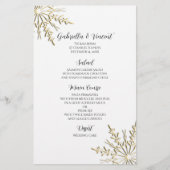 金ゴールドスノーフレークをホワイトウィンターウェディングメニュー (正面)