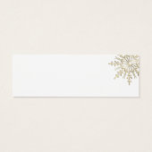 金ゴールドスノーフレークウィンターウェディングメッセージカード (裏面)