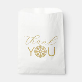 金ゴールドスノーフレークウィンターサンキュービッグバッグ フェイバーバッグ