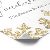 金ゴールドスノーフレークウィンターブライダルシャワー ポスター (角)