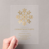 金ゴールドスノーフレークウォーターカラークリスマスホリデーパーティー アクリル招待状 (インサイチュ (ポータブル))