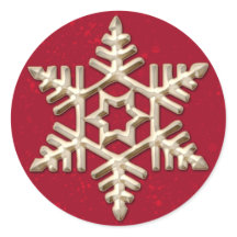 金ゴールドスノーフレークオンレッドホリデー