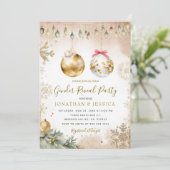 金ゴールドスノーフレークオーナメントクリスマスジェンダーの暴露 招待状 (スタンド正面)