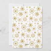 金ゴールドスノーフレークオーナメントクリスマスホリデーカード シーズンカード (裏面)