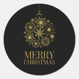 金ゴールドスノーフレークオーナメントクリスマスホリデーシール ラウンドシール