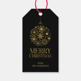 金ゴールドスノーフレークオーナメントホリデーギフトラベル ギフトタグ