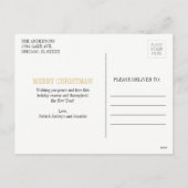 金ゴールドスノーフレークオーナメントメリークリスマスハガキ シーズンポストカード (裏面)