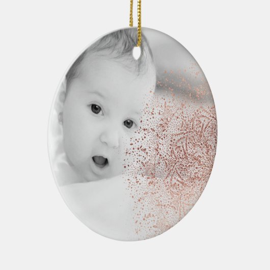 金ゴールドスノーフレークオーバーレイクリスマスセラミックオーナメント セラミックオーナメント (右)