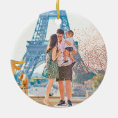 金ゴールドスノーフレークオーバーレイクリスマスセラミックオーナメント セラミックオーナメント (裏面)