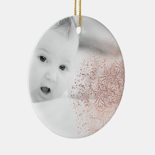 金ゴールドスノーフレークオーバーレイクリスマス セラミックオーナメント (右)