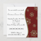 金ゴールドスノーフレーククリスマスお祝い招待状 招待状 (裏面)