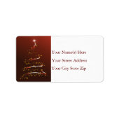 金ゴールドスノーフレーククリスマスツリー住所 シール (正面)