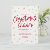 金ゴールドスノーフレーククリスマスディナー 招待状 (スタンド正面)