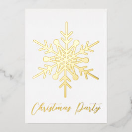 金ゴールドスノーフレーククリスマスパーティの招待状実在 箔招待状