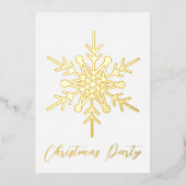 金ゴールドスノーフレーククリスマスパーティの招待状実在 箔招待状 (正面)