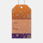 金ゴールドスノーフレークグラデーションブルーオレンジクリスマス ギフトタグ (裏面)