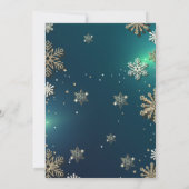 金ゴールドスノーフレークシャンパンガラス会社パーティー 招待状 (裏面)