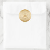 金ゴールドスノーフレークシール ラウンドシール (バッグ)