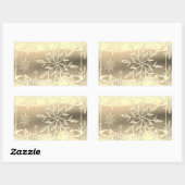 金ゴールドスノーフレークシール 長方形シール (シート)